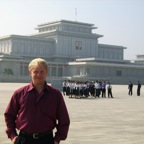 Me outside the Memorial of Kim Il Song