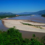 The golden triangle (Myanmar up left, Laos up right, Thailand closest)